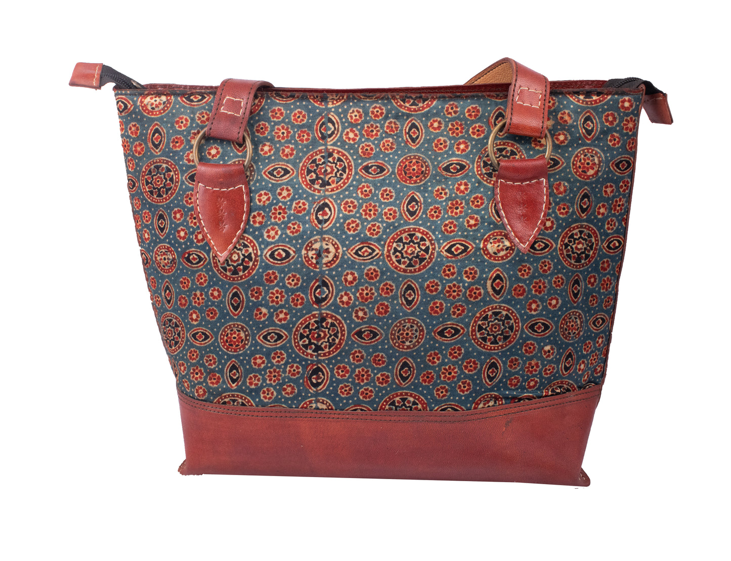 Leather Craft Punch Work Pure Leather Tote Bag    -  SKU: AB20711A