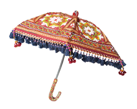 Machine Embroidery Cotton Machine Work Embroidery Umbrella    -  SKU: KU18601G