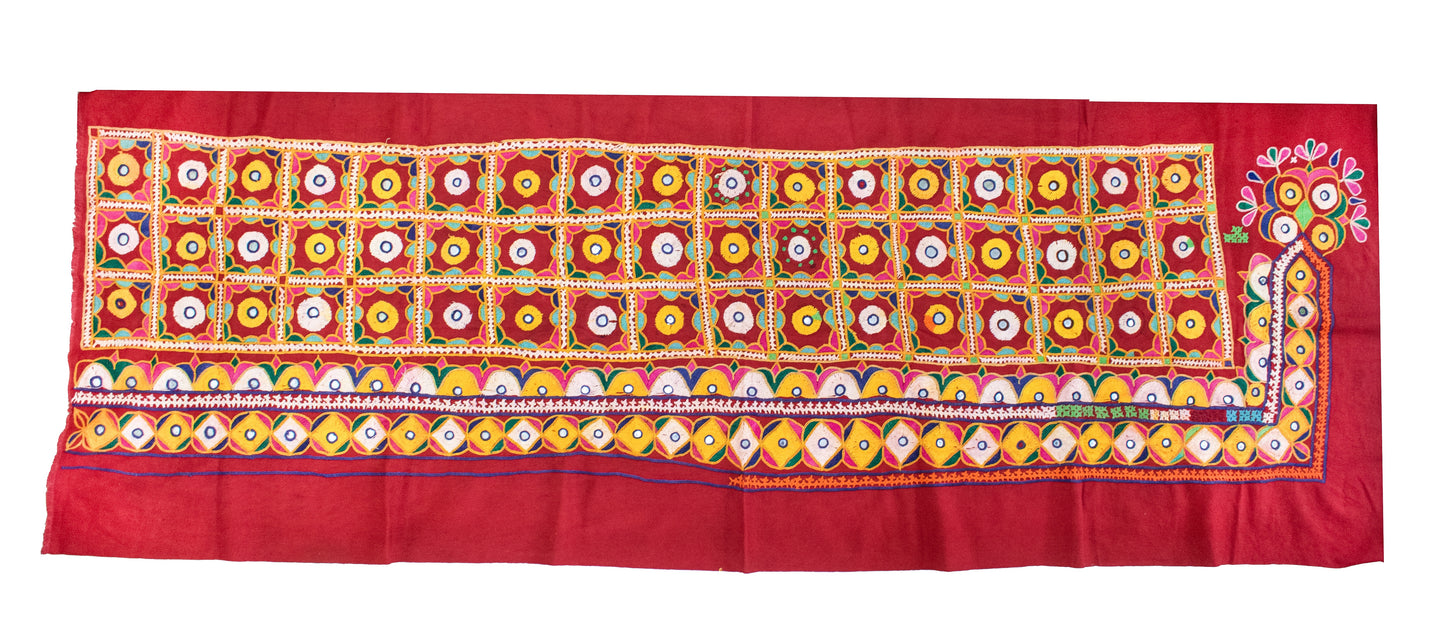 Golwadi Work Cotton Fine Mirror and Threadwork Embroidery Wall Decoration    -  SKU: RD19305A